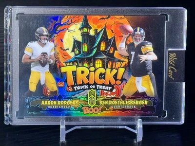 Comodín Dual True 1/1 Aaron Rodgers Ben Roethlisberger Trick or Treat Boo 2025 Foto 1 de 2