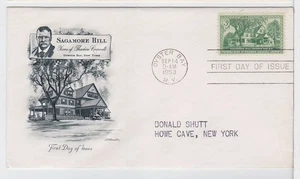 TurtlesTradingPost - Sagamore Hill Roosevelt 1953 #1018 FDC- Artmaster Cachet - Picture 1 of 1