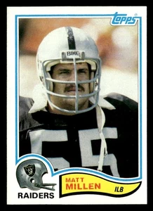 Tarjeta de novato Matt Millen 1982 Topps #196 Oakland Raiders - Imagen 1 de 2