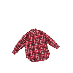 Ralph Lauren Red Plaid Cotton Quarter Zip Long Sleeve Shirt Womens - Picture 1 of 8