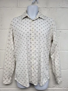 Prada White Long Sleeve Shirt Red Floral Print.Mens Size 39 15.5".PP - Picture 1 of 9