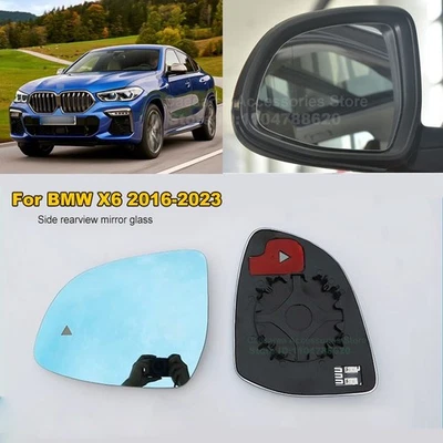 Anti-glare Wide Angle Car Side Rearview Mirror Glass Heated for BMW X6 2016-2023 - Imagem 1 de 4