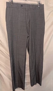 Pantalones de vestir Stafford para hombre 32x30 gris frente plano mezcla de lana lavable ajuste clásico - Imagen 1 de 5