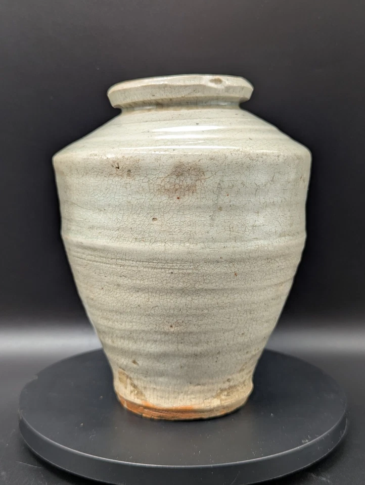 Jarrón antiguo chino Longquan Celadon de la dinastía Ming  Foto 1 de 4