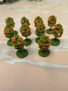 10 based Landscape Model Micro Orange Orchard Tree wargaming scenery terrain 1" - Picture 1 of 4