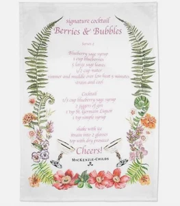 MACKENZIE CHILDS Berries & Bubbles Dish TOWEL 18"x26" 100% Cotton BRAND NEW - Imagen 1 de 3