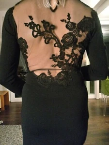 Cocktail/Party/Abend Kleid schwarz 38, Langarm, Spitzenapplikationen - Bild 1 von 8