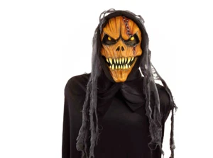 Hooded Scary Pumpkin Mask - Picture 1 of 1
