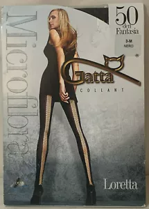 Collant GATTA Loretta 50 Den Fantasia Loretta 09, colore nero, taglia 3-M - Foto 1 di 2