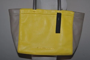 MARC by MARC JACOBS What's The T Tote Colorblock Leather Bag Canary Yellow Multi - Picture 1 of 10