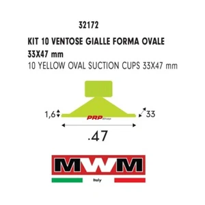 VENTOSA MWM 31172 KIT 10 PZ FORMA OVALE 33x47 GIALLA pdr uto Car Puller Tabs Pai - Picture 1 of 4