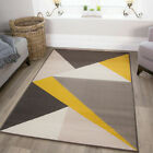 Ochre Yellow Mustard Grey Living Room Rug Kaleidoscope Geometric Area Rugs Cheap