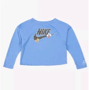 NWT Toddler Girls Nike Long Sleeve Pre-School Notebook Knit Top Size 2T Blue - Picture 1 of 2