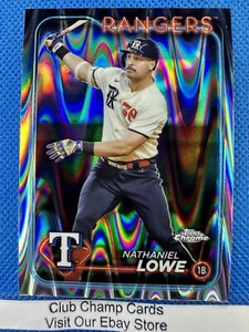 2024 #252 Nathaniel Lowe Topps Chrome Baseball RayWave Refractor Rangers - Bild 1 von 2