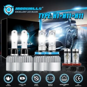 For Ford Focus 2012-2018 LED Headlight High/low +Fog Light Bulbs Combo Kit 6000K - Foto 1 di 12