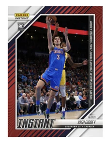 JOSH GIDDEY 2021-22 Panini Instant EXCLUSIVE ROOKIE RC #15 THUNDER #/99 - Picture 1 of 2