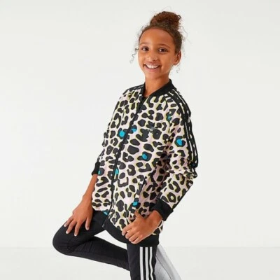 Jaqueta Adidas LZ SST Top Leopardo Track Crianças Meninas Jovens Juniores Chita Grande - Imagem 1 de 4
