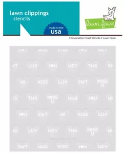 New! Lawn Fawn CONVERSATION HEART Lawn Clippings Stencil Set LF2478 - Picture 1 of 1