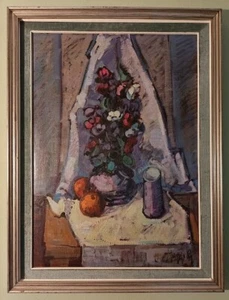 GIAMPIETRO MAGGI olio tela 50x60 anni '80 Autentica su foto dell'Artista - Foto 1 di 13