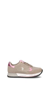 U-S- POLO ASSN- Sneaker donna beige-rosa in suede - Imagen 1 de 5