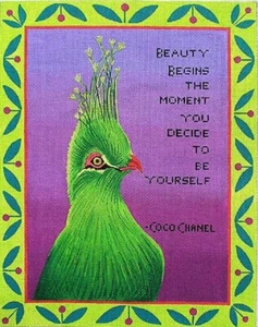 Needlepoint Handpainted Zecca Beauty with Ribbon 10x12 - Picture 1 of 1