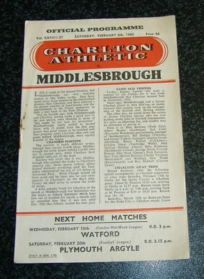 Charlton v Middlesbrough 1959/60 - Image 1 of 2