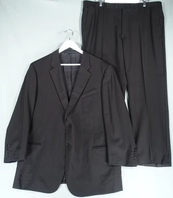 Armani Collezioni Suit Set Men 60R Black Blazer Trouser Wool Blend Smart Giorgio - Image 1 of 4