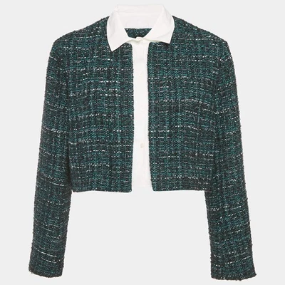 Maje Forest Green Button Front Crop Jacket XL - Image 1 of 4