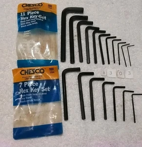 2pc CHESCO #88024-11PC×#88022-7PC "ALLOY STEEL " HEX KEY SET SAE USA 🇺🇸 - Picture 1 of 7