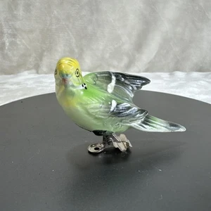 Vintage Japan Ceramic Bird Clip-On Christmas Tree Ornament Parakeet - Picture 1 of 4