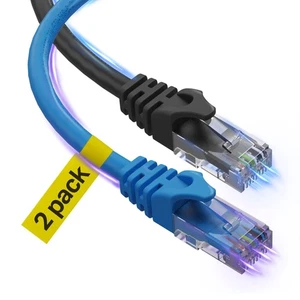 Cat6 Ethernet Kabel, 10 Fuß (2er Pack) LAN, UTP (3 Meter) Cat 6, RJ45, Netzwerk,... - Bild 1 von 7