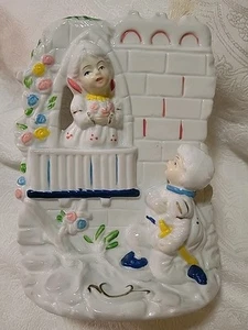 Vintage Sophia Ann Porcelain Kneeling Boy & Girl On A Window 5x7 - Picture 1 of 15