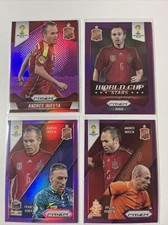 2014 ANDRES INIESTA PANINI PRIZM FIFA WORLD CUP Brasil ~4 CARD LOT PURPLE /99