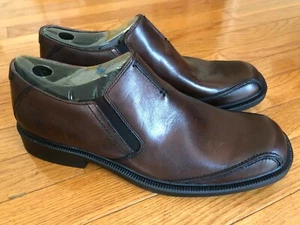 NUOVI MOCASSINI SLIP-ON UOMO Clarks Matrix scarpe marroni pelle marrone scuro 10,5M - Foto 1 di 7