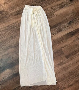 White sheer beach cover resort wear long tie vacation swimsuit cover - Picture 1 of 3
