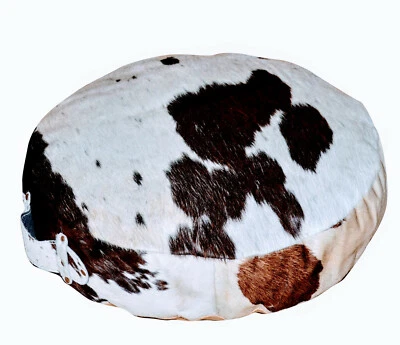 NERO Round Cowhide Floor Cushion - Image 1 of 4