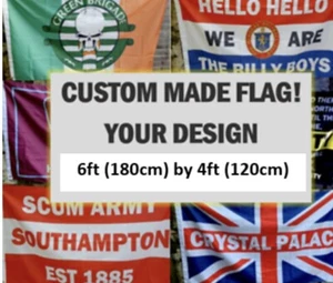 CUSTOM MADE - YOUR DESIGN Flag 6ft by 4ft - Banner LARGE! 180cm By 120cm - Picture 1 of 5
