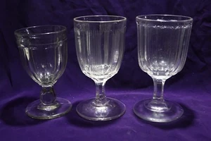 3 EAPG FLINT GLASS GOBLETS Unknown Maker (lot 2 of 3) - Picture 1 of 9