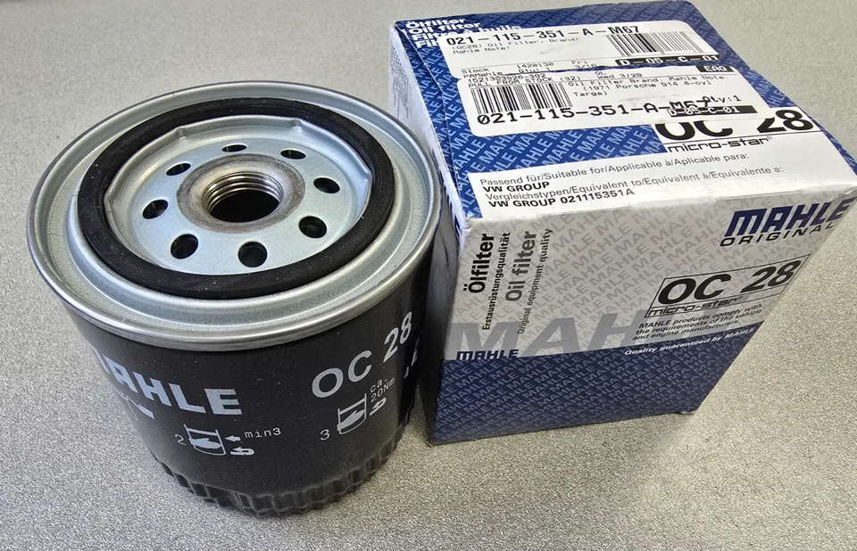 BRAND NEW GENUINE MAHLE OC28 PORSCHE 914 1.7 1.8 2.0 OIL FILTER - Изображение 1 из 4