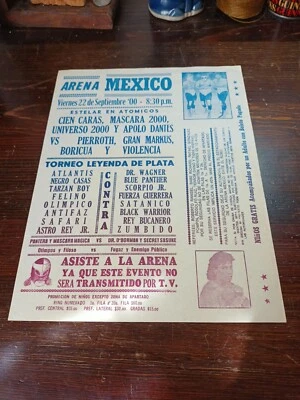 PROGRAMS 00's LUCHA LIBRE,  CIEN CARAS vs GRAN MARCUS  MEXICO MEXICAN WRESTLING - Image 1 of 4
