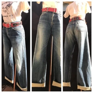 Jeans Vintage Edwin Ribete Línea Roja Novio Estilo Suelto Ancho Desteñido Denim - Imagen 1 de 2