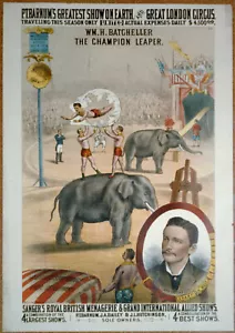 Circus Poster - PT Barnum/ Greatest Showman / 1879 - Vintage Reprint A4 Wall Art - Picture 1 of 1