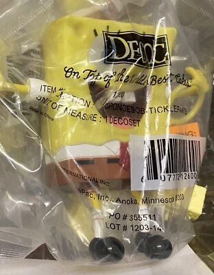 Bob Esponja Cosquillas DECOPAC Cumpleaños Pastel Topper Nuevo SKU 7-0 Foto 1 de 2