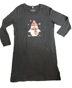 Ladies Navy Nightdress 18 - 20 Sleepwear Nightgown Nighty Slip Christmas Penguin - Picture 1 of 4