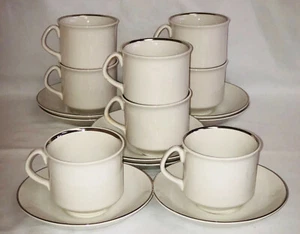 8 Salem IRONSTONE *SILVER ELEGANCE* CUPS & SAUCERS* - Picture 1 of 2