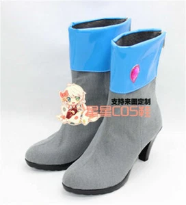 STER Cinderella Girls High Heel Gray Short Cosplay Shoes Boots&x - Picture 1 of 4