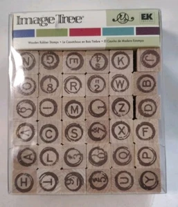 Image Tree Wooden Rubber 36 Typewriter Stamps ABC Set kit - Picture 1 of 8