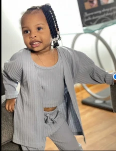 NEW 3 Piece Cardigan Set Gray Size 2T SUPER SOFT and COMFY GREAT MATERIAL - Picture 1 of 2