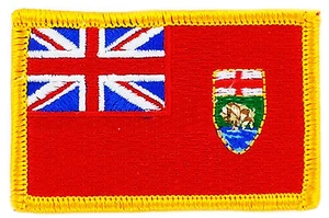 FLAG PATCH PATCHES MANITOBA  PROVINCIAL IRON ON EMBROIDERED SMALL CANADA - Picture 1 of 1