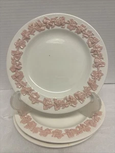 Wedgewood Etruria&Barlaston Queensware Pink On Creme Salad Plate Set Of 3 8 1/4” - Picture 1 of 5